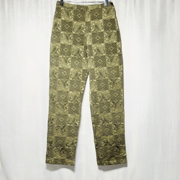 Habitat Silky Sage Paisley Patchwork Pants Made in USA (S) - Picture 1 of 8